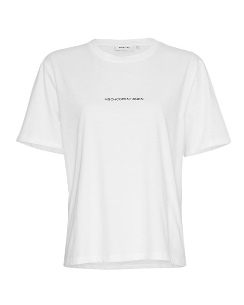 Klassisk hvid T-shirt fra MSCH med sort logo